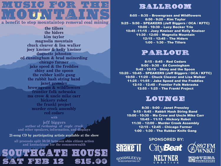 "Music for the Mountains" Performance Schedule
